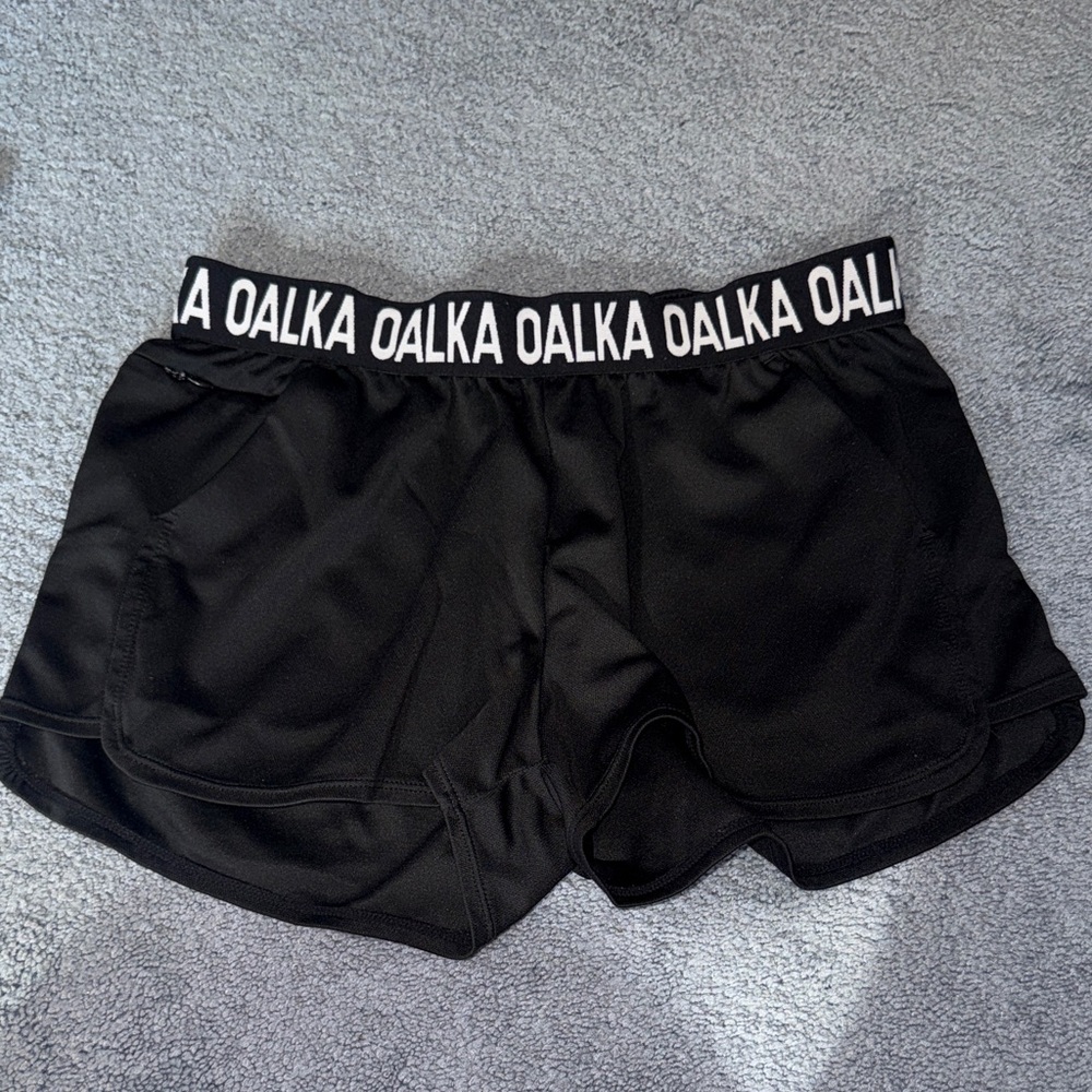 Oalka Women's Black Athletic Shorts